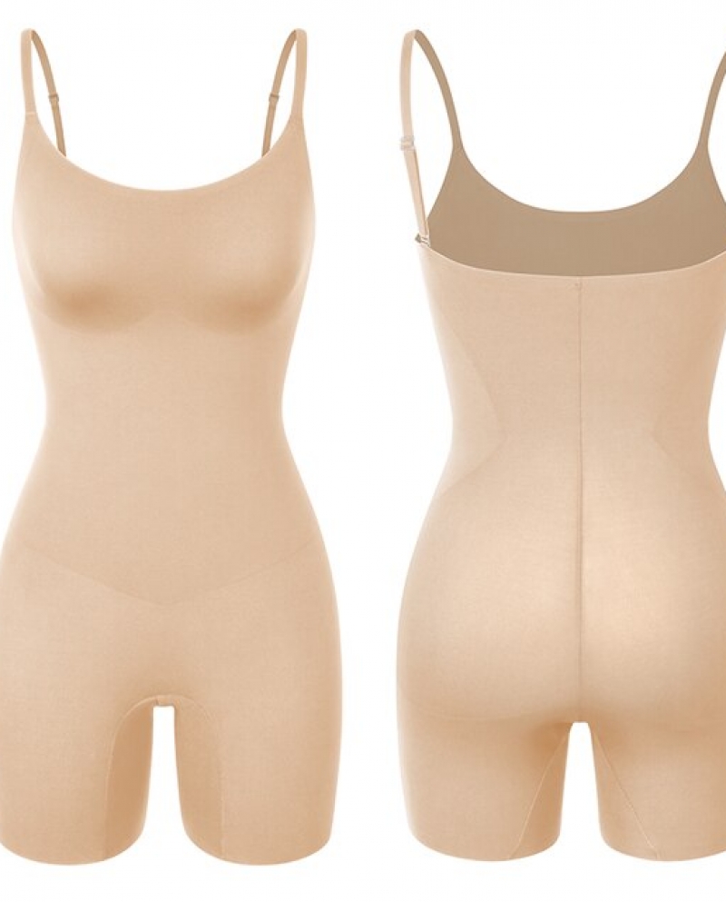 Women Bodysuit Full Body Shaper Seamless Waist Trainer Abdomen Control  Shapewear Miss Moly Thigh Slimmer Butt Lifter Fa size M Color Nude