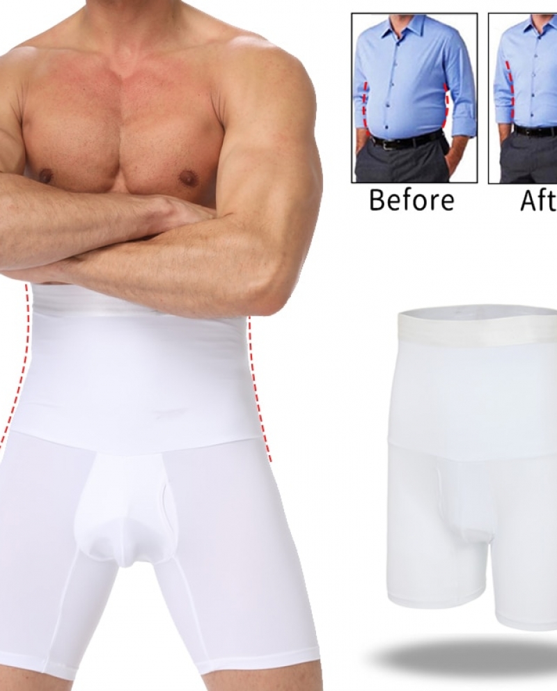 Men Body Shaper Waist Trainer Slimming Control Panties Male Modeling  Shapewear Compression Shapers Strong Shaping Underw size XL Color White