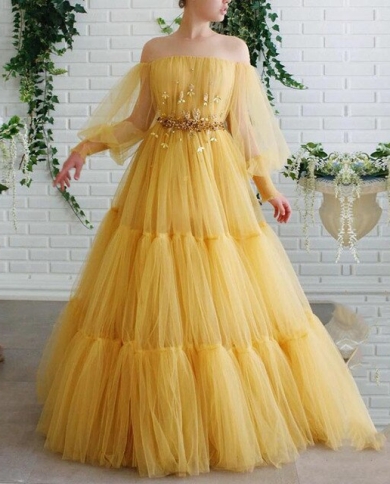 slim fit dress slacks New Off Shoulder Gold Yellow Knee Length Short Prom Dress Homecoming G –  Siaoryne main image 1
