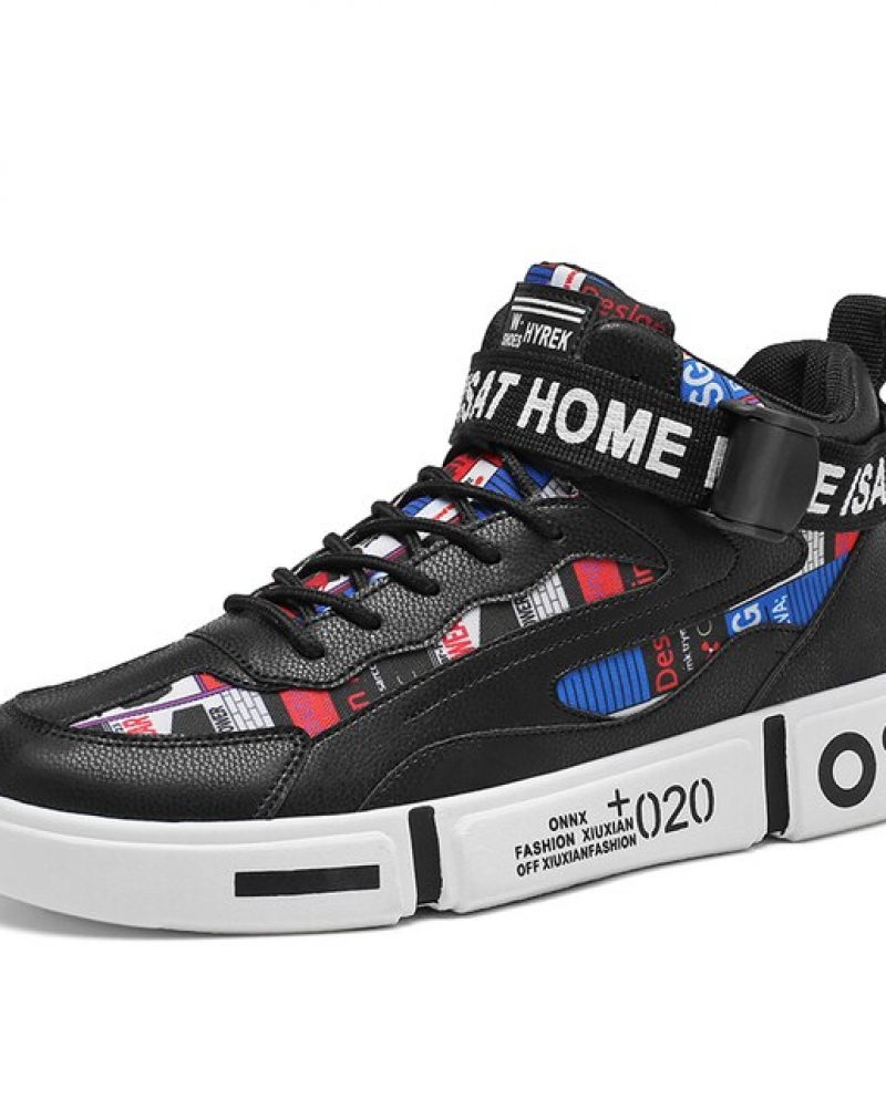 Fashion Kids Sneakers High Top Leather Hip Hop Shoes For Children