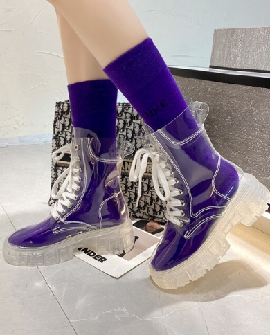Full Transparent Women Boots Crystal 