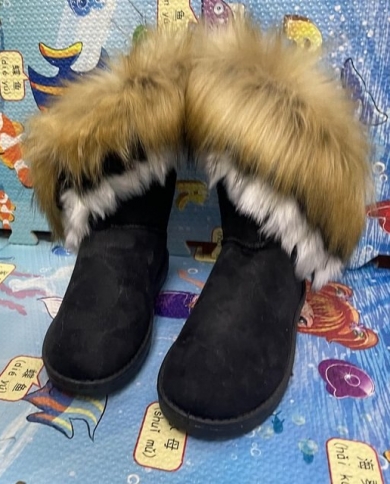 Short Cotton Shoes Ankle Boots Fur Edge 