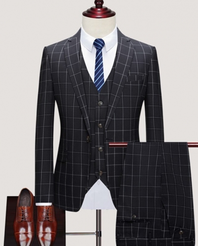 Blazers Jacket Pants Vest 3 Pcs Set 