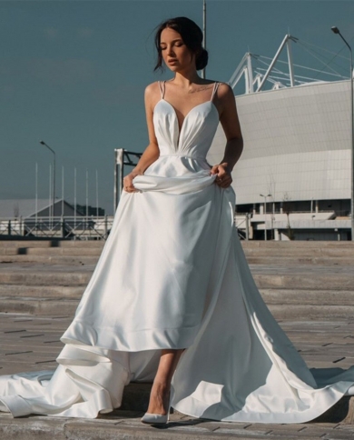 princess polly baby blue dress White Spaghetti Straps Long Mermaid Boho Wedding Dress with Lace