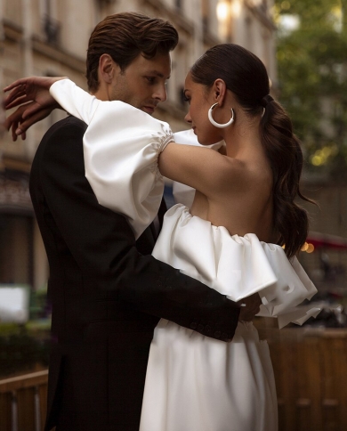 short wedding dresses 2023 Sparrow Short Wedding Dress with Sleeves