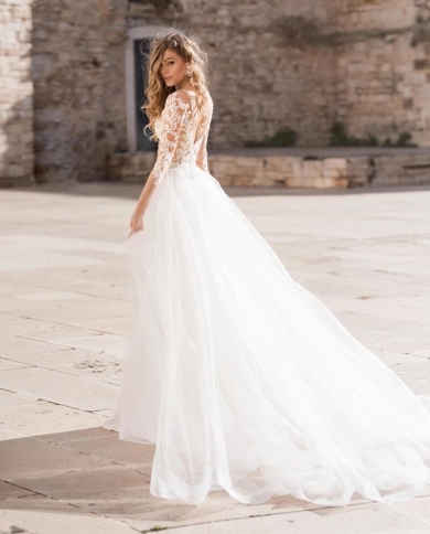 Lace Long Sleeve Mermaid Wedding 