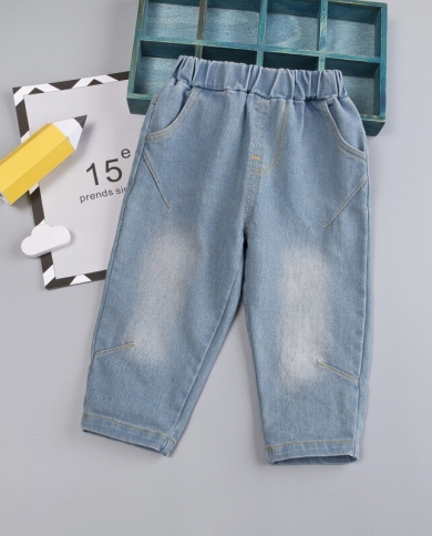 Ienens Boys Cargo Shorts Summer Children Jeans Loose Straight