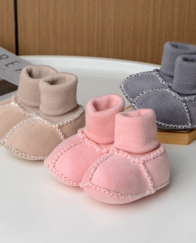 עור זמש נעלי תינוק מגפי תינוקות נעלי חורף חמות פרווה בנות אוני נעלי תינוק מעור כבש ילד תינוק קומה ראשונה walke