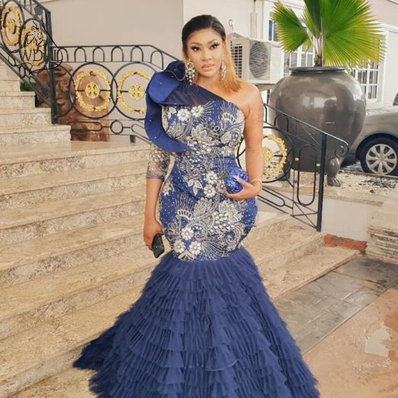 Navy blue hot sale aso ebi styles