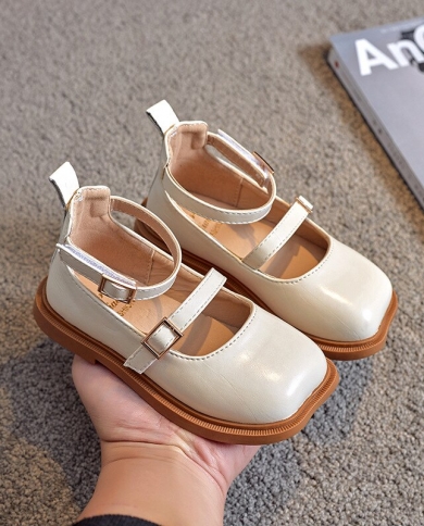 Girls Fashion Soft Leather Single Shoes 