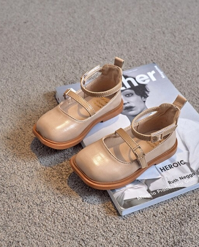 Girls Fashion Soft Leather Single Shoes 