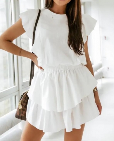 Loose Fitted White Short Dresses Women, Half Sleeves, Size: Free