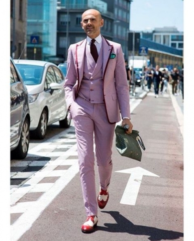 Hot Pink Tuxedo Formal Mens Suit Corset Ball Decoration Suit Jacket Fashion  Custom 3 Pieces Mens jacket Pants Ves size XL Color Beige