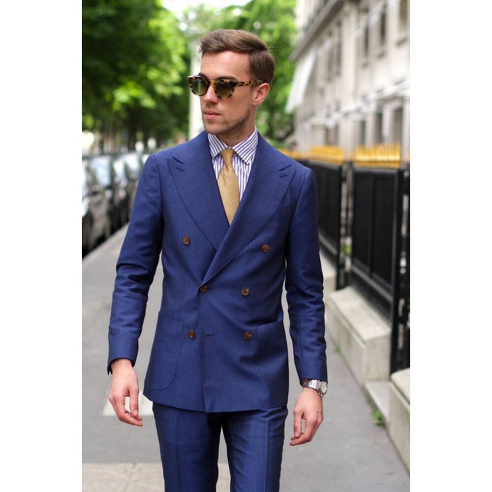 Peak lapel single hot sale breasted suit