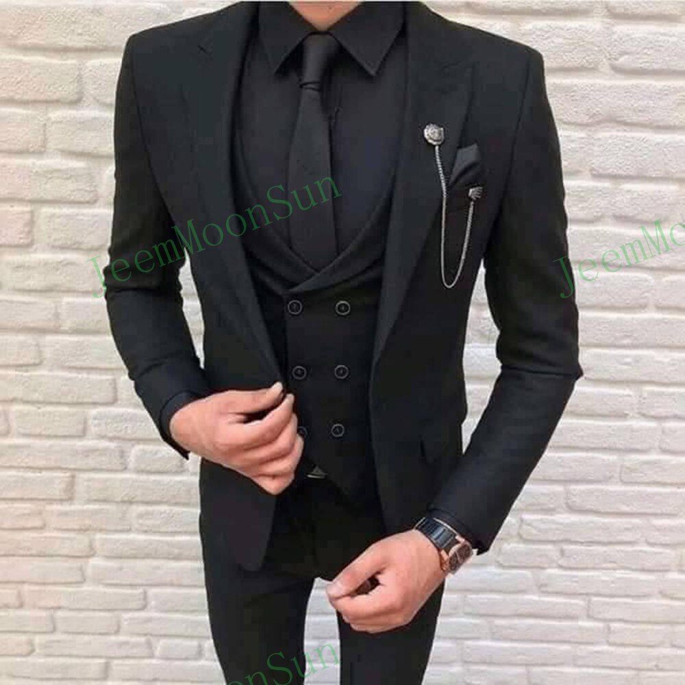 Black Party Wedding Slim Fit Groom Suit for Men– SAINLY