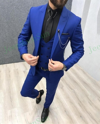 Blue/Red /Green Multi Color Handsome Men Wedding Suits / Tuxedos 3 Pie
