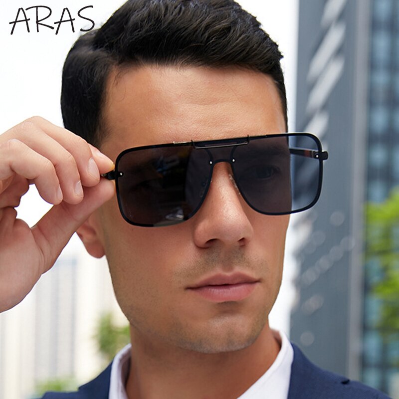 Fashion Oversized Rimless Sunglasses Men 2023 New Luxury Brand Retro Square  Frameless Sun Glasses Women Outdoor Shades Lenses Color Light Brown Frame  color With The Box