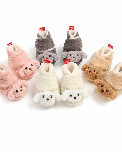 baywell winter newborn שלג מגפי תינוק ילד ילדה סולייה רכה כלבלב חמוד פעוט מגפי צמר קטיפה first walker0 18mb