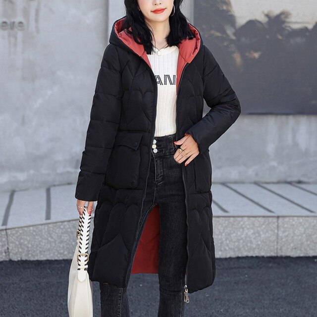 black long womens winter coat