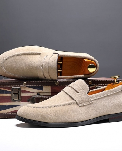 Mens Pointed Toe Casual Leather Soft 