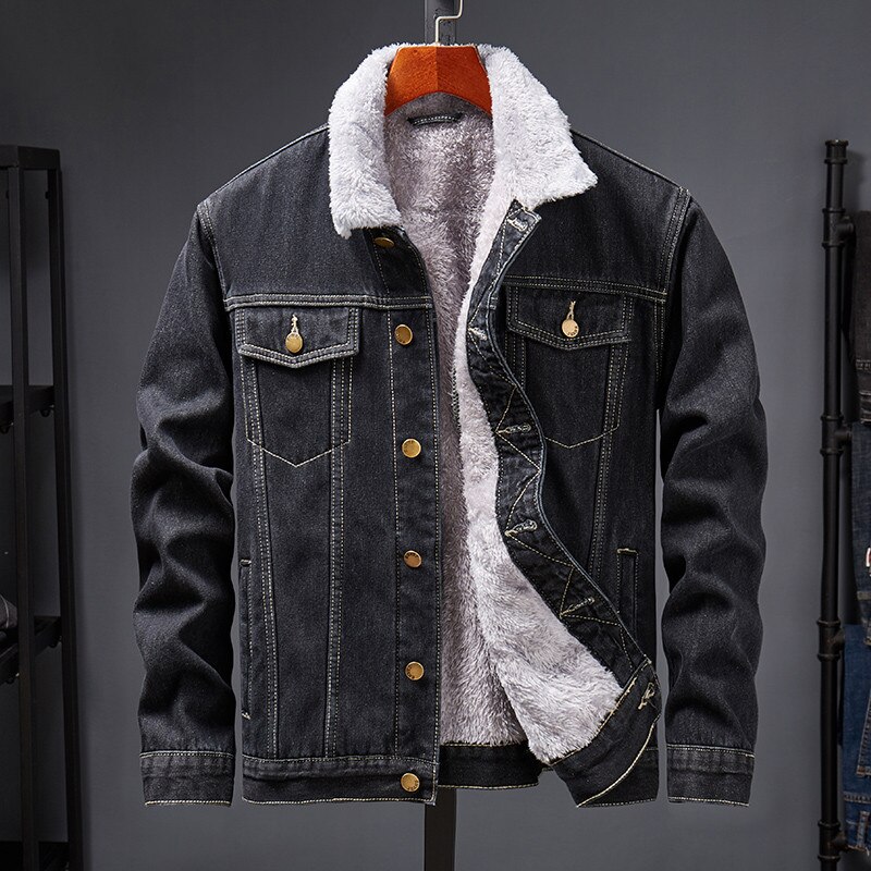 Men's Down & Parkas Winter Denim Jacket Large Wool Lining, Thicker, XS-6XL  - OnshopDeals.Com