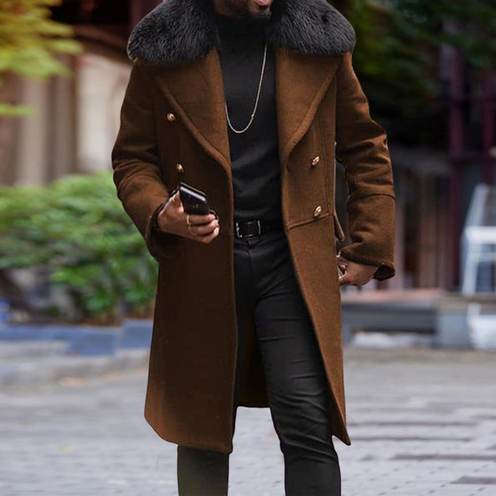 Fur sales collar overcoat