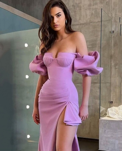 שמלות לנשים  קיץ חדש וסטייל לנשים מחוץ לכתף שסע שמלת מסיבות צמודה סטרפלס