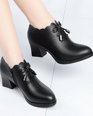 Cowhide Platform Womens Shoes Fashion 