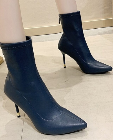 womens black high heel ankle boots