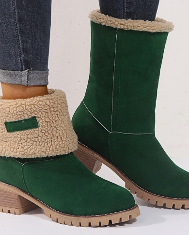 Warm Thicken Plush Fur Snow Boots Women 