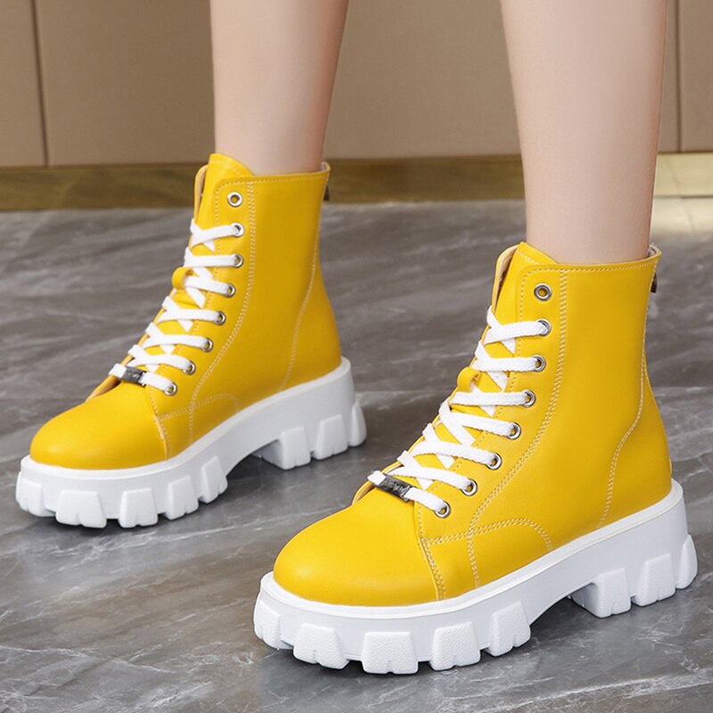 yellow ankle boots