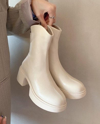 New Winter Womens Boots Square Toe 
