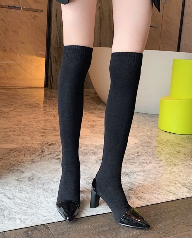 Over the knee outlet elastic boots