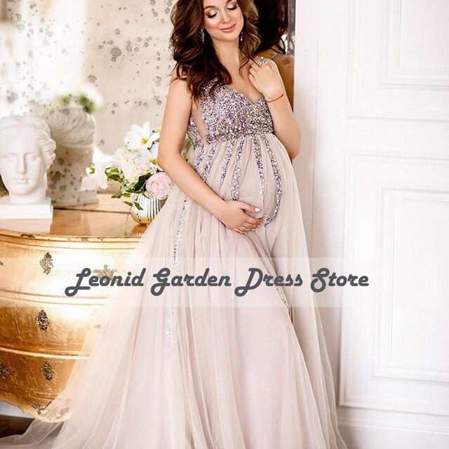 wrap glitter dress Momyknows Pink Bright Wire Long Sleeve 2-in-1 Glitter Bodycon Party Cute Baby Shower Plus Size Cardigan Set Maternity Midi Dress Pink / 2XL