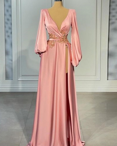 green emerald velvet dress A Line V Neck 3/4 Sleeves Elegant Mother of The Bride Dress with Pockets Pink Cocktail Dress US8 / Pink