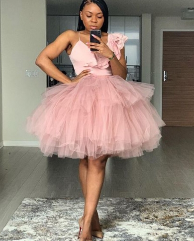 unique tulle short prom dress, tulle homecoming dress – dresstby