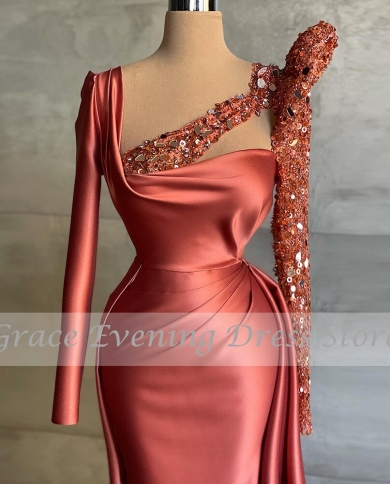 Modern Evening Dress 2023 Exquisite Crystal Beading Mermaid Satin