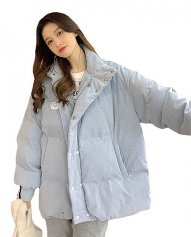 Corduroy Down Cotton Coat Women Fashion 