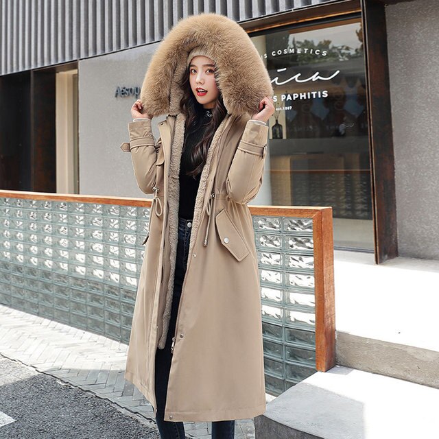 Add down coat with fur clearance collar