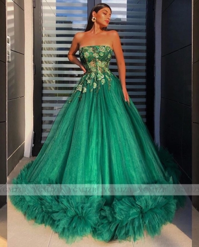 Elegant Ball Gown Prom Dresses Long Flowers Strapless Green Women Formal  Dresses Evening Gown Robe De Soireeprom Dresse Color Red US Size 22W