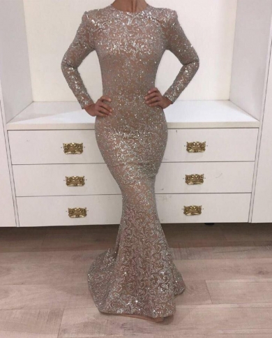 slim fit dress slacks Modest Muslim Women's Embellished Elegant Draped Sleeve Evening Dress main image 0