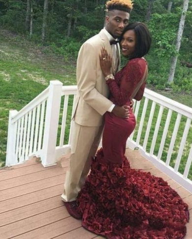 Burgundy color prom dress sale