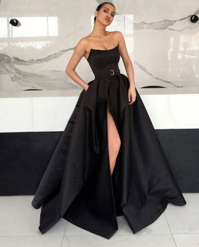 black satin evening gowns