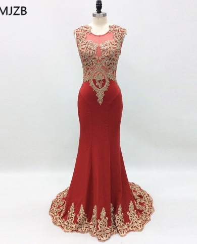 slim fit dress slacks Mermaid Red Velvet with Gold Beaded Prom Dresses with Slit ARD3181