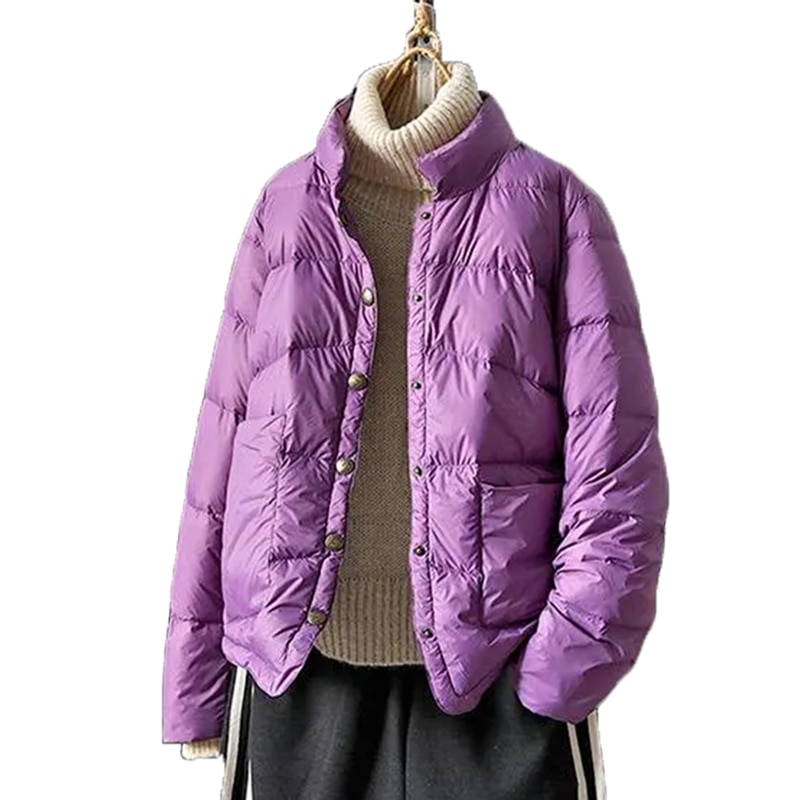 lilac puffer jacket pull and bear