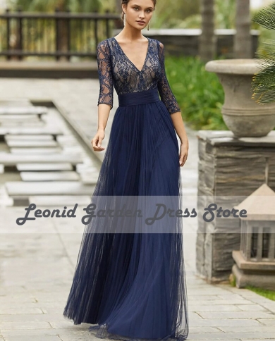 Champagne Half Sleeve V Neck Appliques Tulle Prom Dress Champagne Half Sleeve V Neck Appliques Tulle Prom Dress