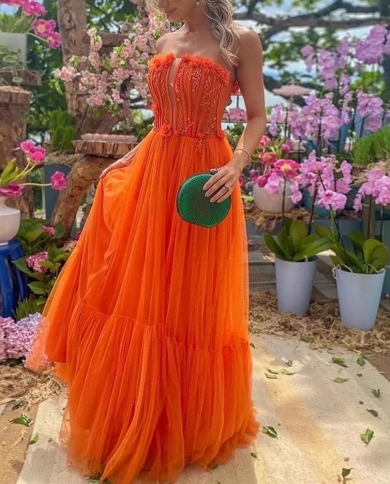 Elegant best sale orange dresses