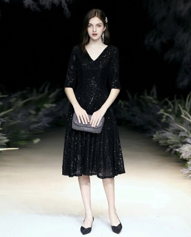 2023 New Style Black V Neck Sequin Gown A Line Party Dress Elegant Evening Dresses Vestido Formal Evening Dresses Ru100 Color Black US Size 18W 2023 New Style Black V Neck Sequin Gown A Line Party Dress Elegant Evening Dresses Vestido Formal Evening Dresses Ru100 Color Black US Size 18W