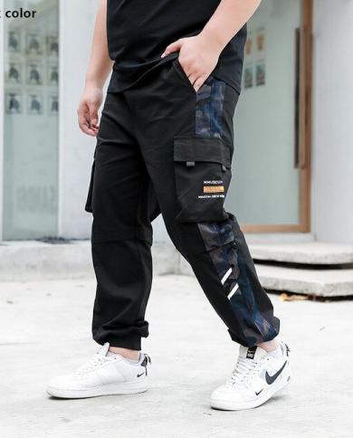 Summer Cargo Pants Men Black Jogging Hombre Harem Stretched 9xl