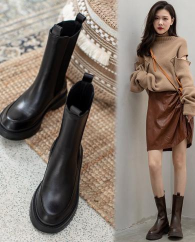 womens flat brown chelsea boots